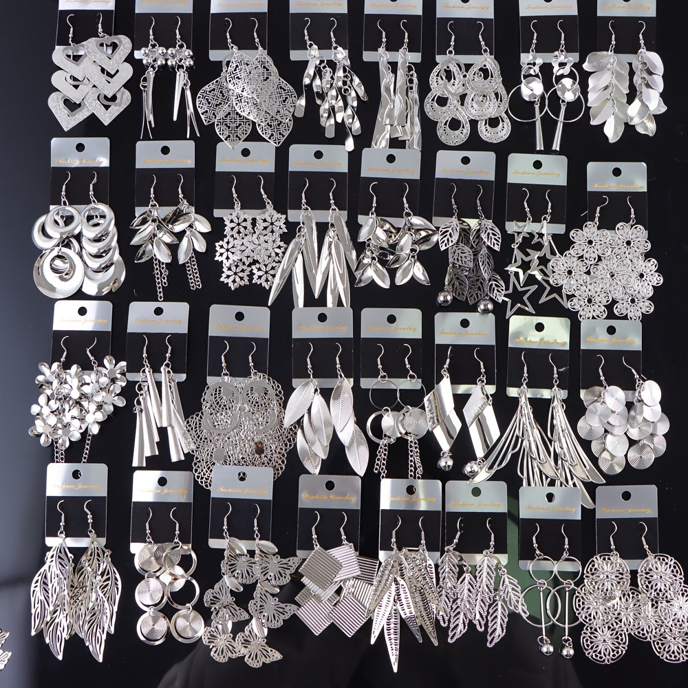 10Pairs/Lot Fashion Korean Lady Long Tassel Hook Earrings, European American Style Earrings Hollow Butterfly Leaf Earrings, Versatile Daily Party Gifts Random Style, Without Box