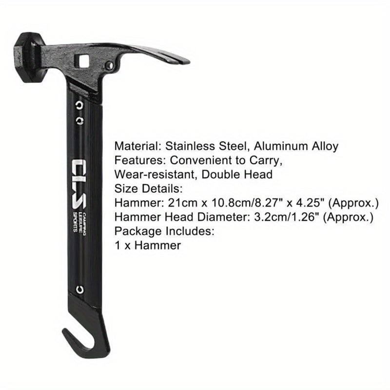 Hammer for Securing Tent Pegs, Designed for Outdoor Use with a Non-Slip Grip