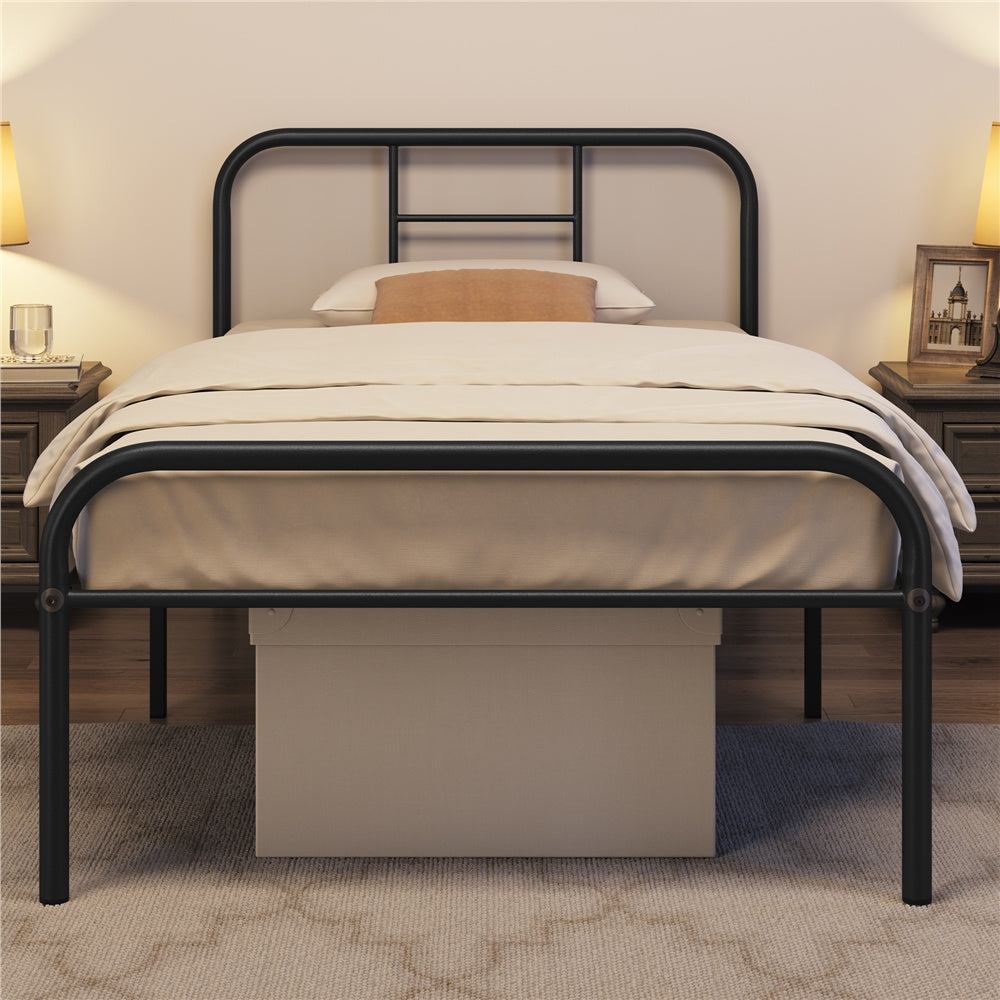 Bed Frame with 3ft, 136kg, Metal, Single Metal 3ft High Curved Headboard - product gallery image 4