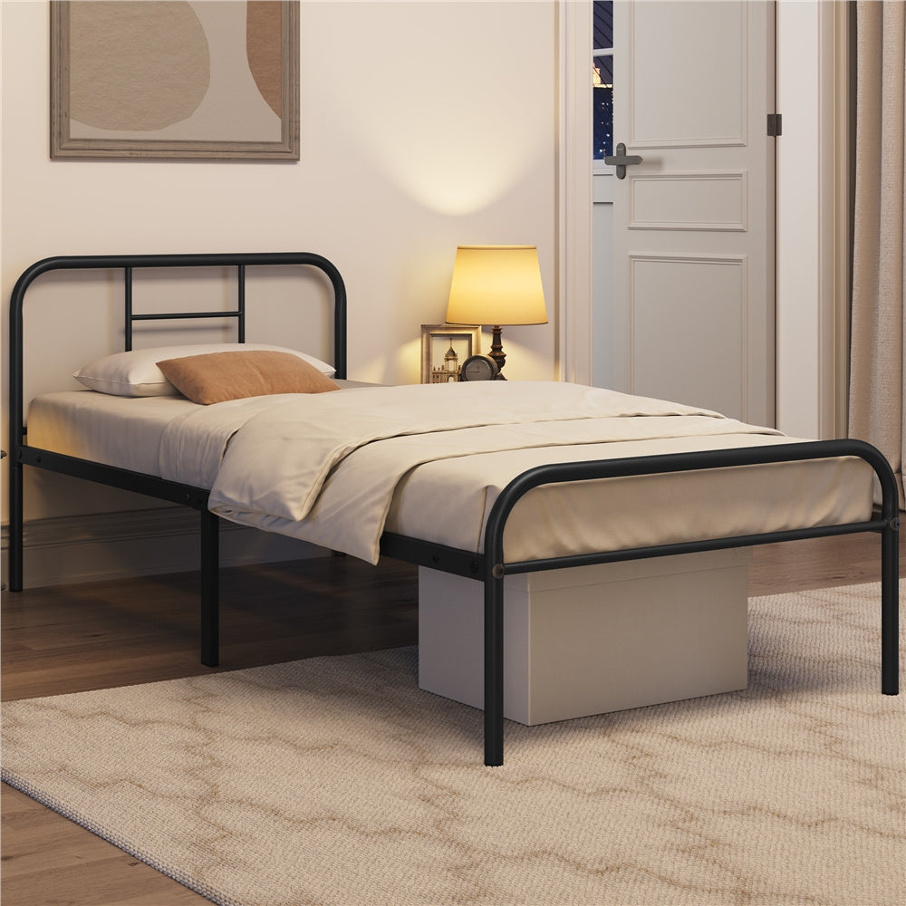 Bed Frame with 3ft, 136kg, Metal, Single Metal 3ft High Curved Headboard - product gallery image 5