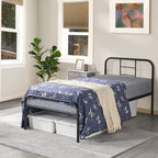 Bed Frame with 3ft, 136kg, Metal, Single Metal 3ft High Curved Headboard