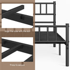 Bed Frame with Easy Assembly, 32cm, 204kg, Metal, Slatted Headboard Metal Single Double - product gallery image 16