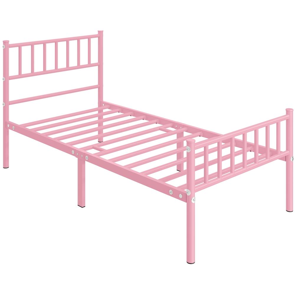 Bed Frame with Easy Assembly, 32cm, 204kg, Metal, Slatted Headboard Metal Single Double - product gallery image 2