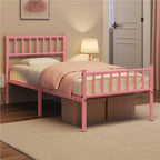 Bed Frame with Easy Assembly, 32cm, 204kg, Metal, Slatted Headboard Metal Single Double