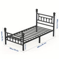 Bed Frame with Easy Assembly, 32cm, 272kg, Metal, Vintage Metal in Black Single, Double - Single:90*190*105cm option