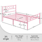 Bed Frame with Easy Assembly, 32cm, Metal Single, Double King Under-Bed Storage - product gallery image 3