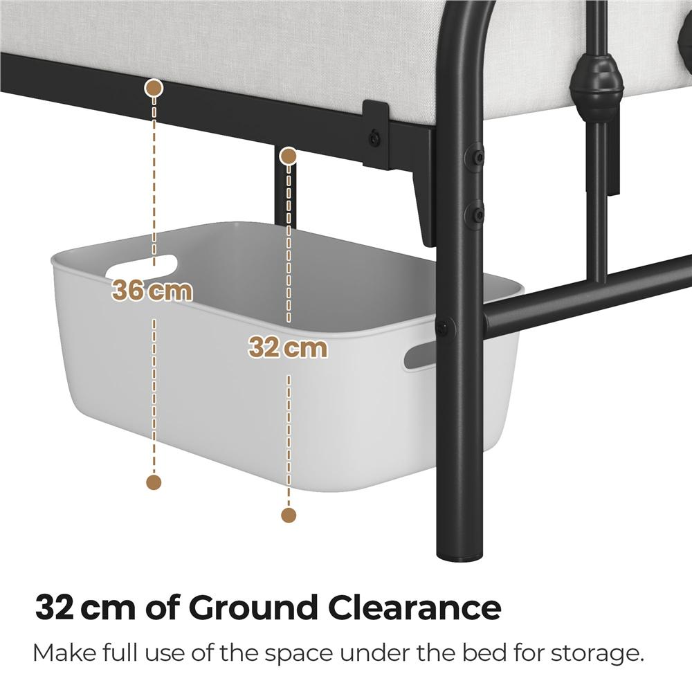 Bed Frame with Easy Assembly, Metal Arched Headboard Footboard Farmhouse - product gallery image 12