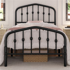 Bed Frame with Easy Assembly, Metal Arched Headboard Footboard Farmhouse - product gallery image 3