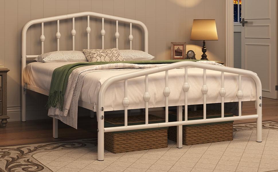 Bed Frame with Metal Crown-Inspired Arched Headboard - product gallery image 11