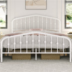 Bed Frame with Metal Crown-Inspired Arched Headboard - product gallery image 2
