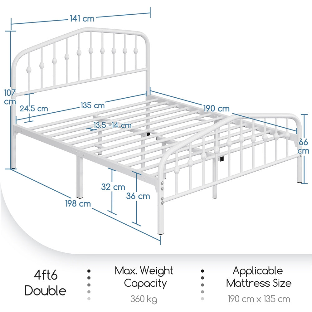 Bed Frame with Metal Crown-Inspired Arched Headboard - product gallery image 6