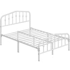 Bed Frame with Metal Crown-Inspired Arched Headboard - product gallery image 7