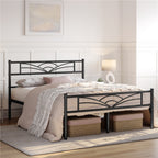 Bed Frame with Metal, Double, Metal Cloud Design Headboard Footboard - product gallery image 2