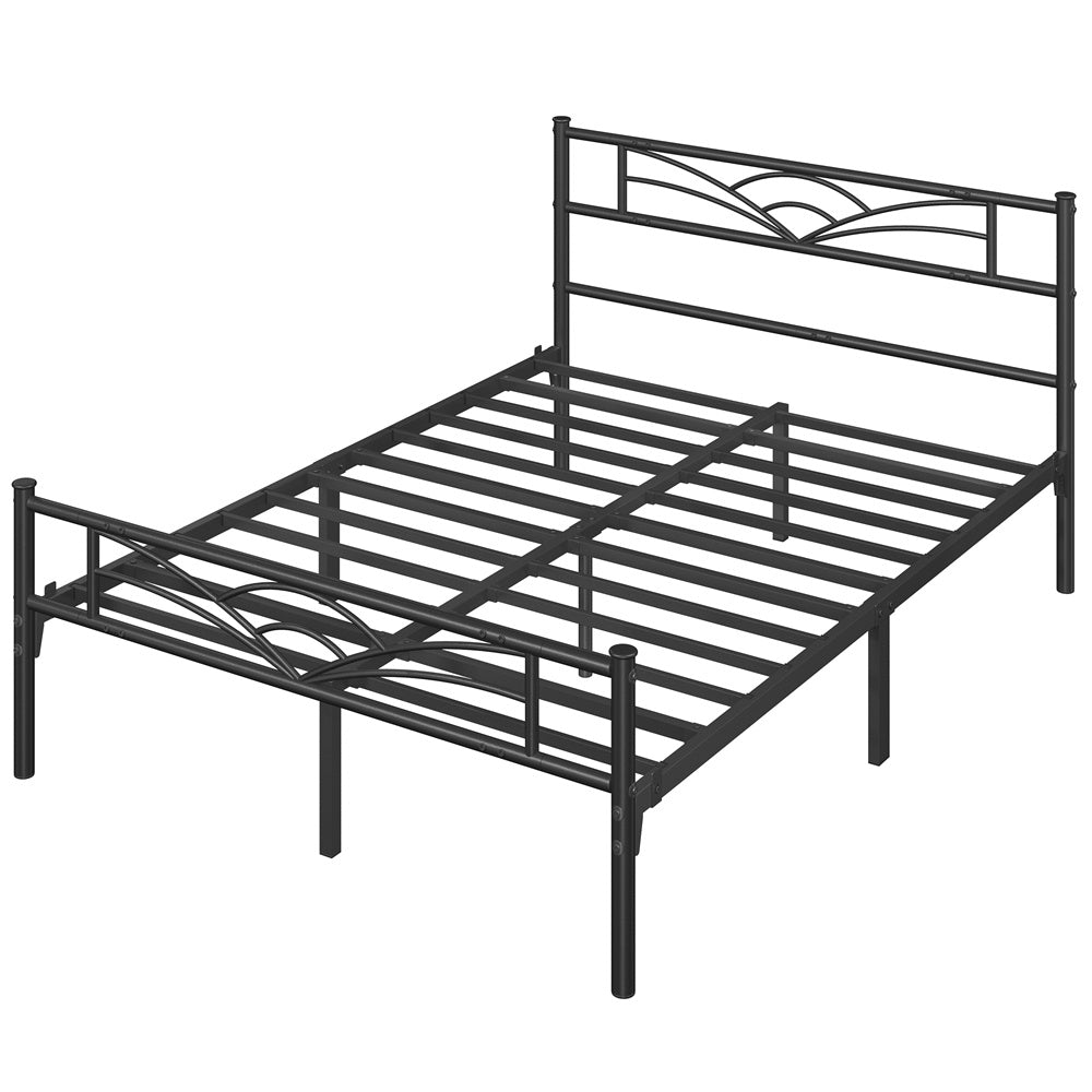 Bed Frame with Metal, Double, Metal Cloud Design Headboard Footboard - product gallery image 4