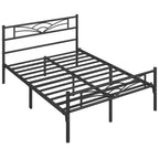 Bed Frame with Metal, Double, Metal Cloud Design Headboard Footboard - product gallery image 5