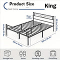 Bed Frame with Non-Slip, Easy Assembly, Metal for bedrooms - King option
