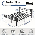 Bed Frame with Non-Slip, Easy Assembly, Metal for bedrooms - King option