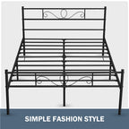 Bed Frame with Non-Slip, Easy Assembly, Metal, Scroll Headboard Metal Under-Bed Storage - product gallery image 11