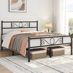 Bed Frame with Non-Slip, Easy Assembly, Metal, Scroll Headboard Metal Under-Bed Storage - product gallery image 5