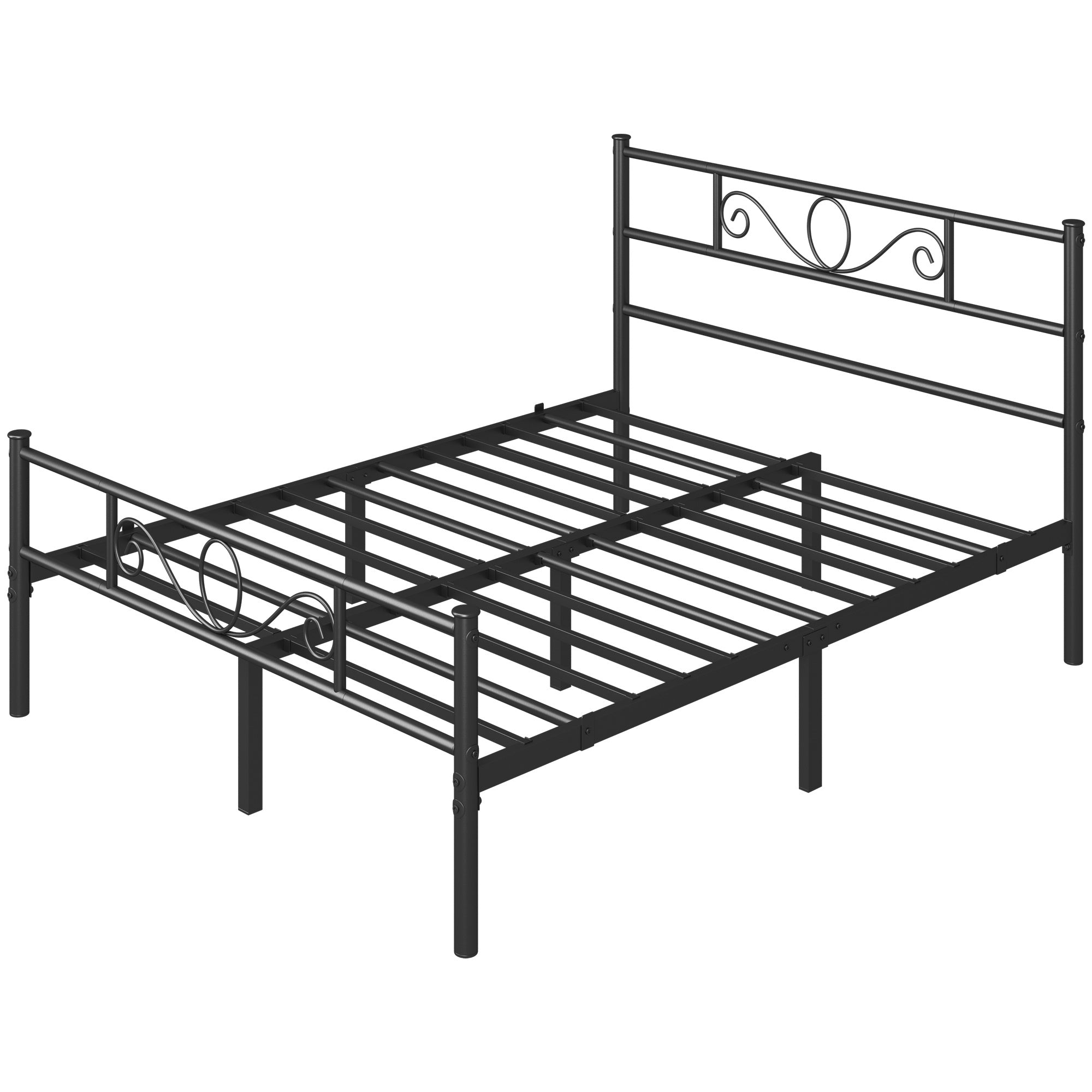 Bed Frame with Non-Slip, Easy Assembly, Metal, Scroll Headboard Metal Under-Bed Storage - product gallery image 6