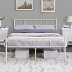 Bed Frame with Non-Slip, Easy Assembly, Metal, Scroll Headboard Metal Under-Bed Storage - product gallery image 9