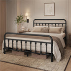 Bed Frame with Non-Slip, Metal, 5ft King, Vintage Iron Metal High Headboard Footboard - product gallery image 12