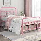 Bed Frame with Non-Slip, Metal, 5ft King, Vintage Iron Metal High Headboard Footboard - product gallery image 4
