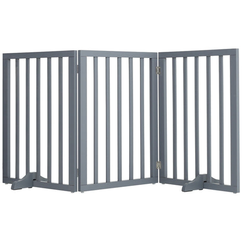 Freestanding Dog Gate Extra Tall Folding Wooden – Indoor Pet Safety Barrier with 2 Support Feet for Stairs, Doorways & Rooms, Foldable Puppy Gate for Home Use