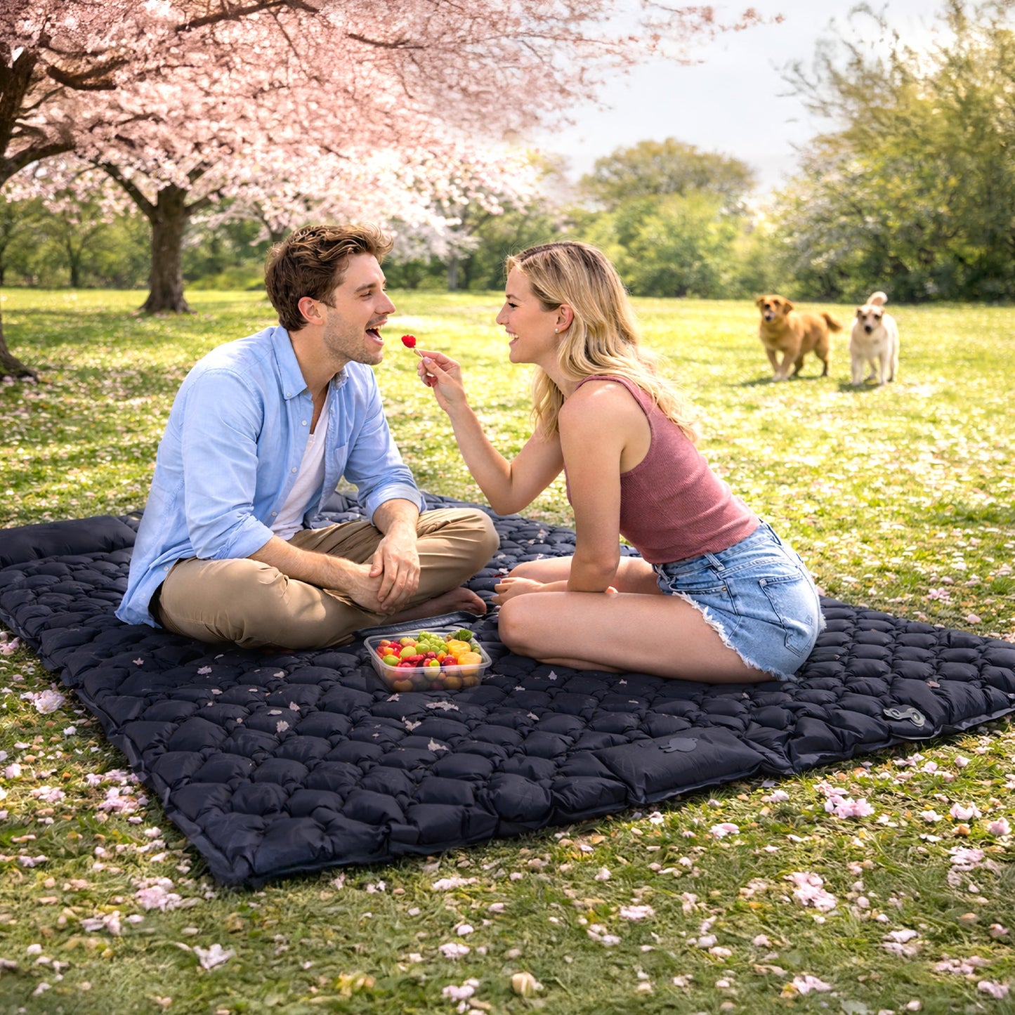 Camping Double Sleeping Pad - Ultra-Light Camping inflatable sleeping pad with Foot Pump, Compact Inflatable Portable Mat for Backpacking, Hiking, Car Travel, Beach, And Tent