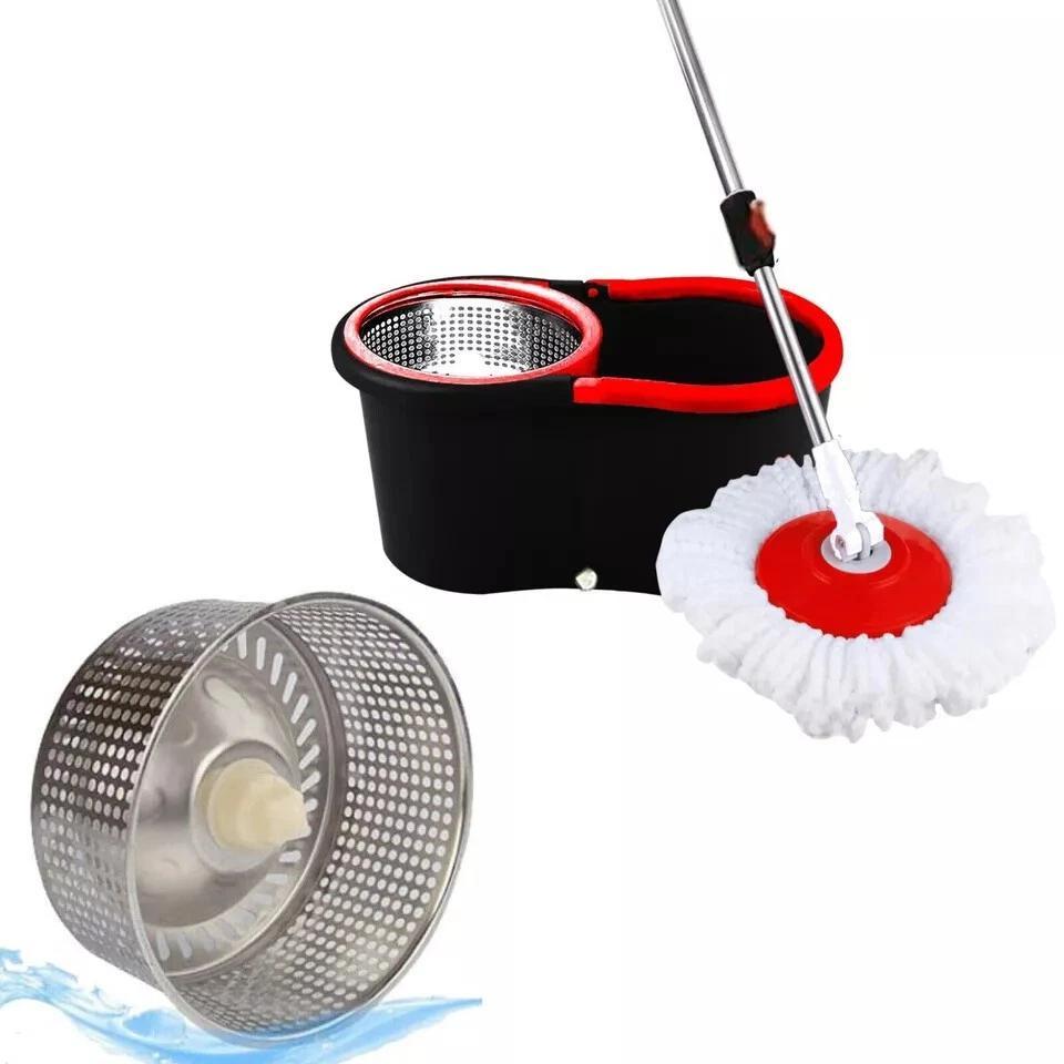 Etrendz 360° FLOOR MAGIC SPIN MOP BUCKET SET PREMIUM ROTATING DRY HEADS WITH 2 HEADS