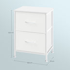 Bedside Table with 2cm, Glass, Fabric Drawers Nightstand Anti-Tip Kit - product gallery image 10