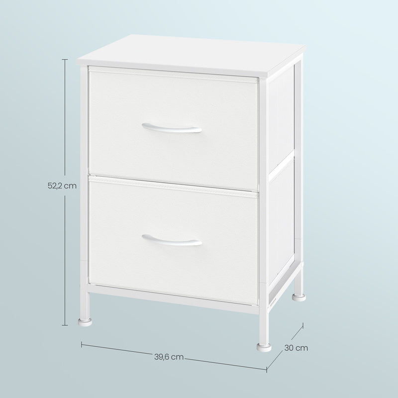 Bedside Table with 2cm, Glass, Fabric Drawers Nightstand Anti-Tip Kit - product gallery image 10