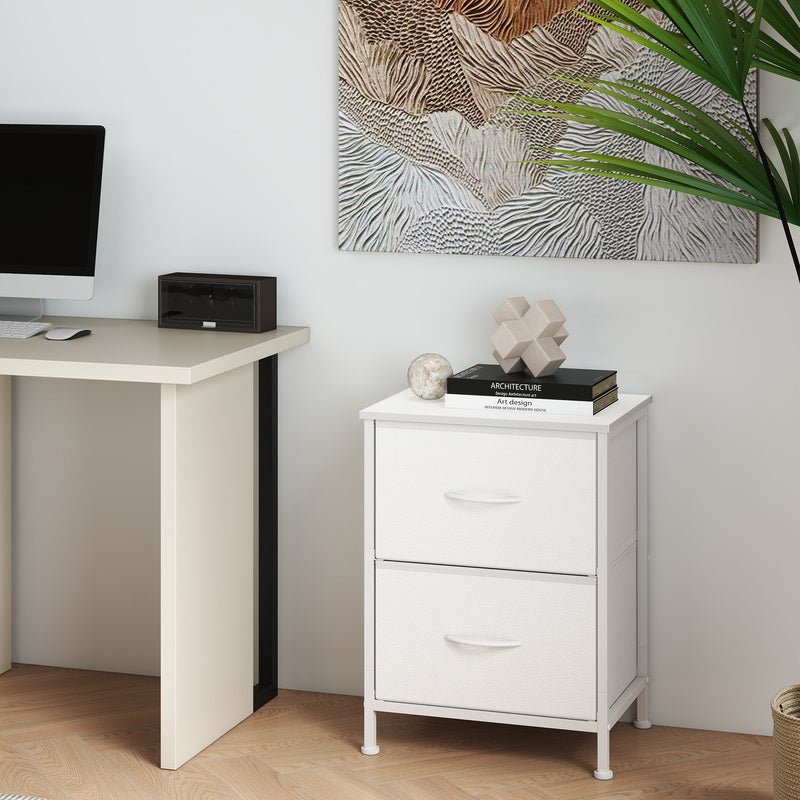 Bedside Table with 2cm, Glass, Fabric Drawers Nightstand Anti-Tip Kit - product gallery image 11