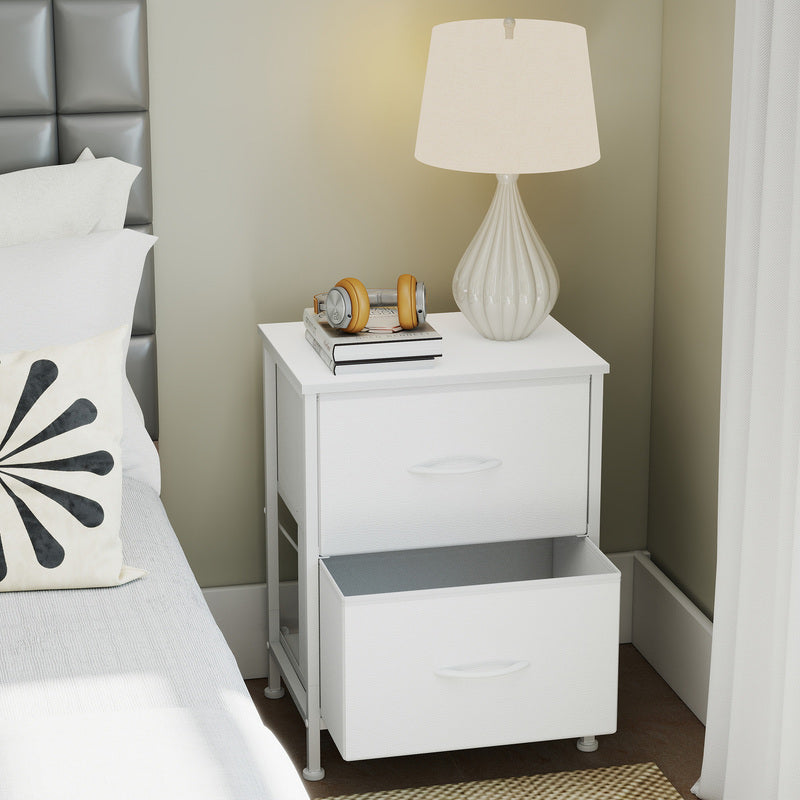Bedside Table with 2cm, Glass, Fabric Drawers Nightstand Anti-Tip Kit - product gallery image 12