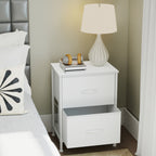 Bedside Table with 2cm, Glass, Fabric Drawers Nightstand Anti-Tip Kit - product gallery image 12