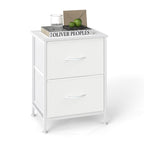Bedside Table with 2cm, Glass, Fabric Drawers Nightstand Anti-Tip Kit - product gallery image 9