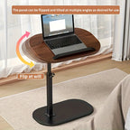 Bedside Table with Adjustable Height, Metal, Premium Walnut 1PC