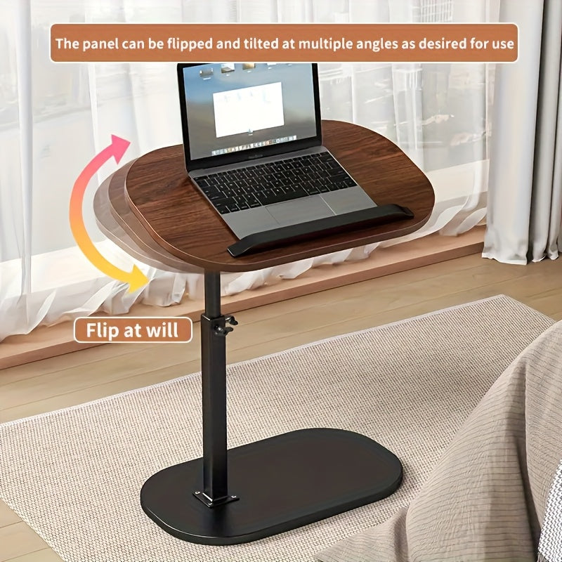Bedside Table with Adjustable Height, Metal, Premium Walnut 1PC - Premium Walnut 1PC option