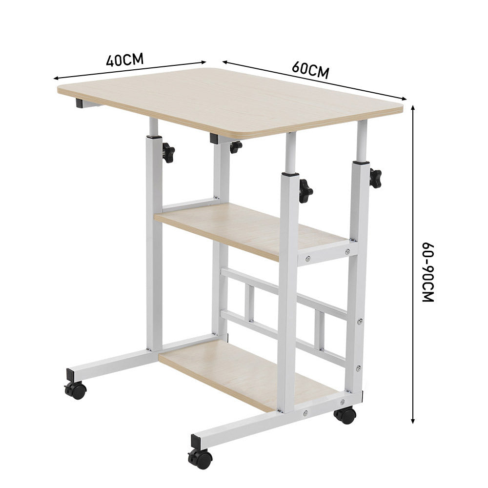 Bedside Table with Adjustable Height, Wheels, Lockable, Metal - product gallery image 12