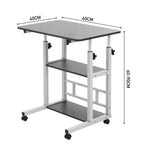 Bedside Table with Adjustable Height, Wheels, Lockable, Metal - product gallery image 13