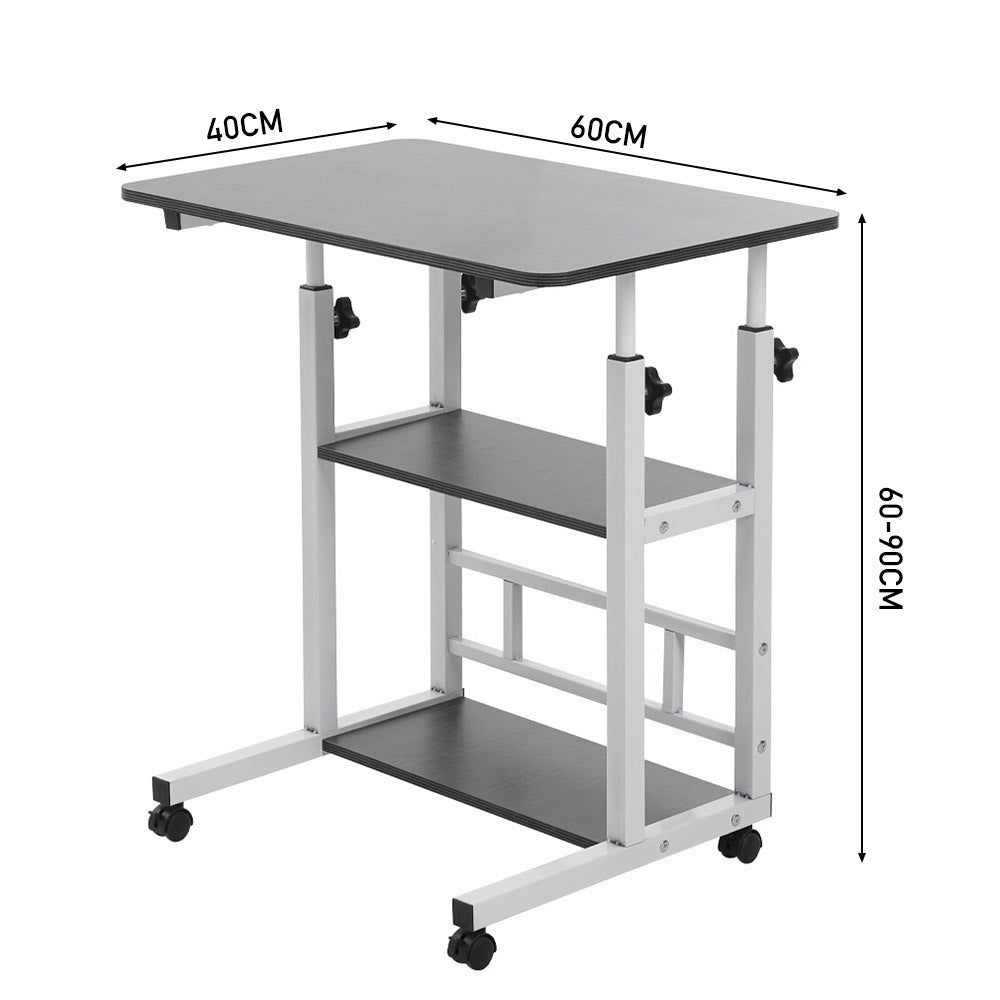 Bedside Table with Adjustable Height, Wheels, Lockable, Metal - product gallery image 13
