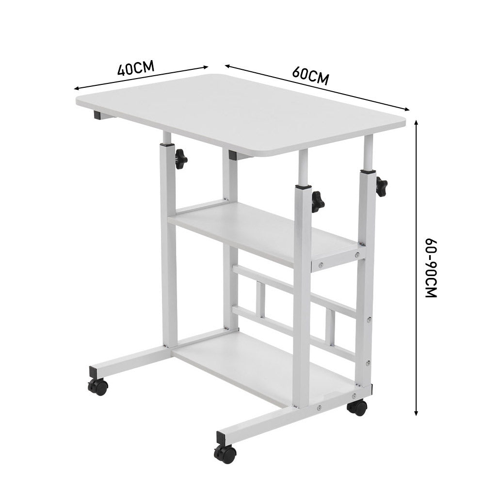 Bedside Table with Adjustable Height, Wheels, Lockable, Metal - product gallery image 14