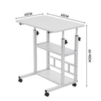 Bedside Table with Adjustable Height, Wheels, Lockable, Metal - product gallery image 14