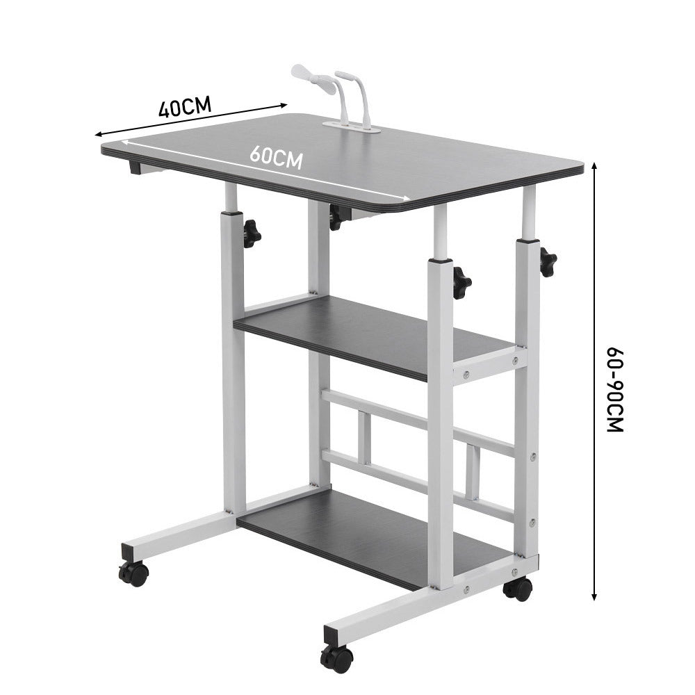 Bedside Table with Adjustable Height, Wheels, Lockable, Metal - product gallery image 15
