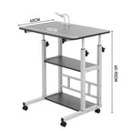 Bedside Table with Adjustable Height, Wheels, Lockable, Metal - product gallery image 15