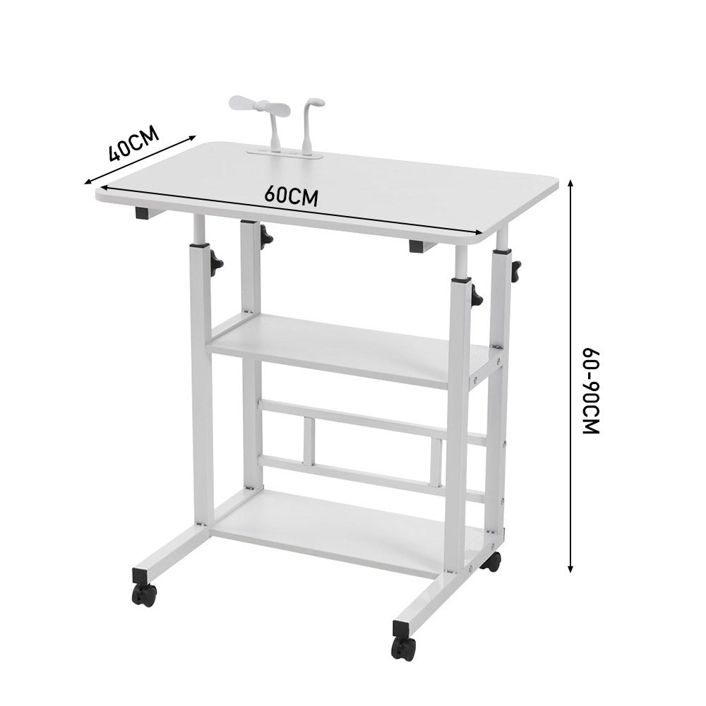 Bedside Table with Adjustable Height, Wheels, Lockable, Metal - product gallery image 16