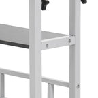 Bedside Table with Adjustable Height, Wheels, Lockable, Metal - product gallery image 22