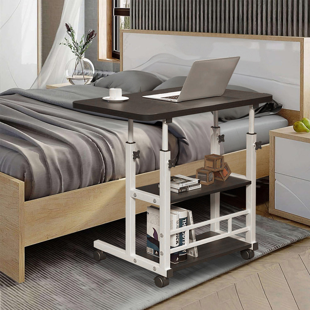 Bedside Table with Adjustable Height, Wheels, Lockable, Metal - product gallery image 3