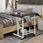 Bedside Table with Adjustable Height, Wheels, Lockable, Metal - product gallery image 6