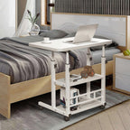 Bedside Table with Adjustable Height, Wheels, Lockable, Metal - product gallery image 8